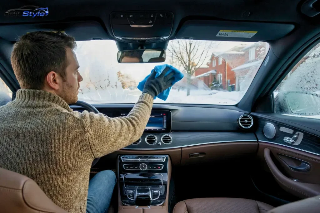 Rengøring af Forruden Indvendigt