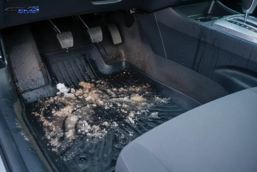 Våde måtter forårsager fugt i bilen